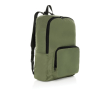 Lightweight foldable RPET backpack with front pocket colour green