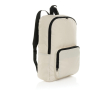 Lightweight foldable RPET backpack with front pocket colour off white
