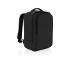 RPET travel backpack with 19 L capacity and top handle colour black