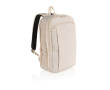 Ultra-slim recycled rPET backpack, expandable design, 15.6\" colour beige