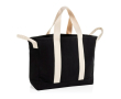 Recycled canvas beach bag with washed finish 400 g/m² colour black