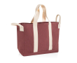 Recycled canvas beach bag with washed finish 400 g/m² colour dark brown
