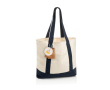Recycled cotton tote bag with message design 20L 350 g/m² colour navy-blue