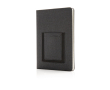 A5 notebook with pocket and card holder, ruled pages colour dark grey