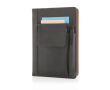 Branded notebooks with pockets, A5, ruled pages colour black