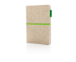 Eco personalised notebooks, A5, ruled pages, Yute Bambu colour lime