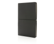 Modern notebook with flexible PU covers, A5, ruled pages colour black