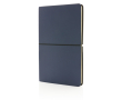 Modern notebook with flexible PU covers, A5, ruled pages colour navy-blue