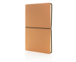 Modern notebook with flexible PU covers, A5, ruled pages colour brown
