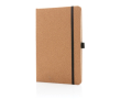 Branded, hardcover cork notebook, A5, ruled pages colour natural