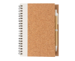 Spiral notebook with cork cover and ruled pages colour white