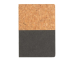 Cork and kraft notebook with recycled paper, A5 ruled colour black