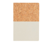 Cork and kraft notebook with recycled paper, A5 ruled colour natural