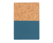 Cork and kraft notebook with recycled paper, A5 ruled colour blue