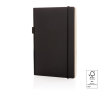 Notebook with pocket and FSC® certification, A5, ruled pages colour black