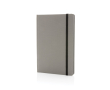 Notebook from recycled materials with elastic strap, A5, ruled pages colour grey