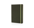 Notebook from recycled materials with elastic strap, A5, ruled pages colour dark green