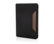 RPET and walnut portfolio with cream paper, A5, ruled pages colour black