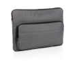 Recycled laptop sleeve with side pocket, 15.6\" colour dark grey