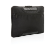 Recycled polyester laptop sleeve with logo, 15.6\" colour black