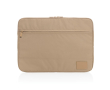 Branded laptop sleeve in recycled polyester, 15.6\" colour light brown