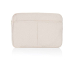 Recycled cotton laptop sleeve with front pockets, 15.6\" colour off white
