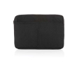 Recycled cotton laptop sleeve with front pockets, 15.6\" colour black