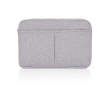 Recycled cotton laptop sleeve with front pockets, 15.6\" colour grey