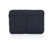 Recycled cotton laptop sleeve with front pockets, 15.6\" colour navy-blue