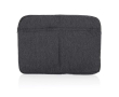 Recycled cotton laptop sleeve with front pockets, 15.6\" colour matt silver