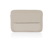 RPET laptop sleeve with seams and front pocket, 15.6\" colour beige