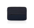 RPET laptop sleeve with seams and front pocket, 15.6\" colour navy-blue