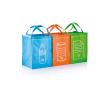 Set of 3 PP woven recycling bags for metal, paper and plastic colour multicolour