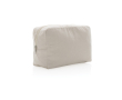 Toiletry bag with logo in recycled canvas, 285 g/m² colour off white