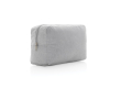 Toiletry bag with logo in recycled canvas, 285 g/m² colour grey