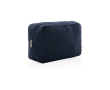 Toiletry bag with logo in recycled canvas, 285 g/m² colour navy-blue