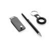 Key organiser set with keyring and blue ink pen colour black