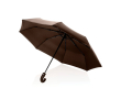 Automatic folding umbrella 21'' matte synthetic leather handle Ø108 colour brown