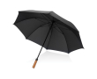 Semi-automatic RPET umbrella, 30\", metal shaft, Ø154 cm colour black