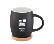 Ceramic mug with wooden base or lid 400 ml colour white