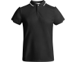 Men's short-sleeve bi-colour polyester polo shirt 140 g/m², Roly  colour black