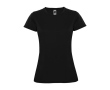 Women’s pique-knit technical polyester t-shirt, 150 g/m², Roly colour black