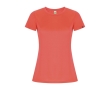 Women’s technical t-shirt with 50% recycled polyester, 135 g/m², Roly colour coral