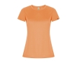 Women’s technical t-shirt with 50% recycled polyester, 135 g/m², Roly colour neon orange