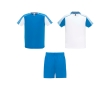 Unisex polyester sports set with 2 T-shirts, 140 g/m2, Roly  colour white/blue