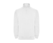 Cotton and polyester sweatshirt with half zipper, 280 g/m², Roly colour white
