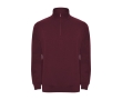 Cotton and polyester sweatshirt with half zipper, 280 g/m², Roly colour burgundy