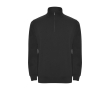 Cotton and polyester sweatshirt with half zipper, 280 g/m², Roly colour black
