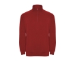 Cotton and polyester sweatshirt with half zipper, 280 g/m², Roly colour red