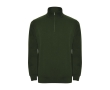 Cotton and polyester sweatshirt with half zipper, 280 g/m², Roly colour bottle green